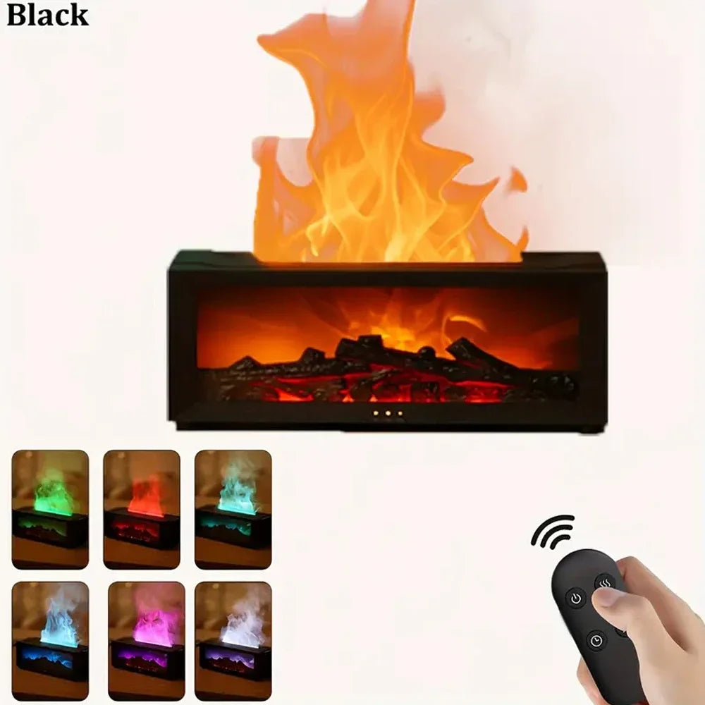 Upgraded 300ml Aroma Diffuser with 7-Color LED Flame Effect & Remote Control