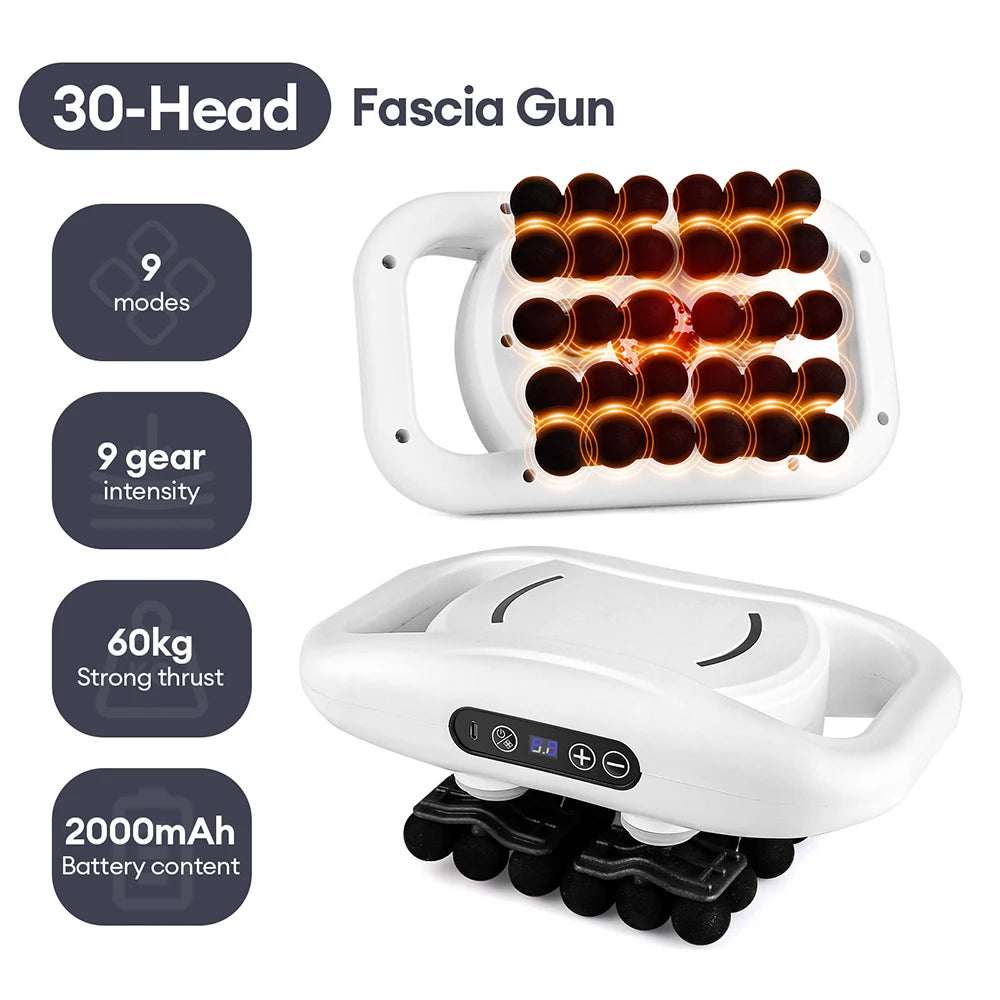 22-Head Fascia Gun High-Frequency Vibration Body Massage Gun Back and Waist Massager Neck Shoulder Massager Muscle Masajeador