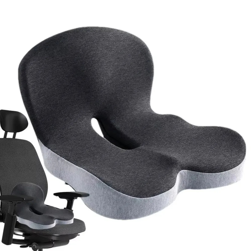 Comfort Memory Foam Backrest Cushion Non-Slip Back Support Chair Cushion Breathable One-Piece Design Car Seat Cushion