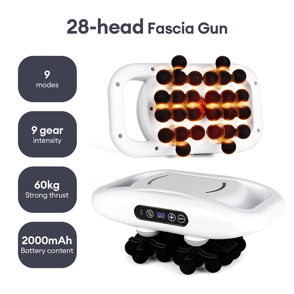 22-Head Fascia Gun High-Frequency Vibration Body Massage Gun Back and Waist Massager Neck Shoulder Massager Muscle Masajeador