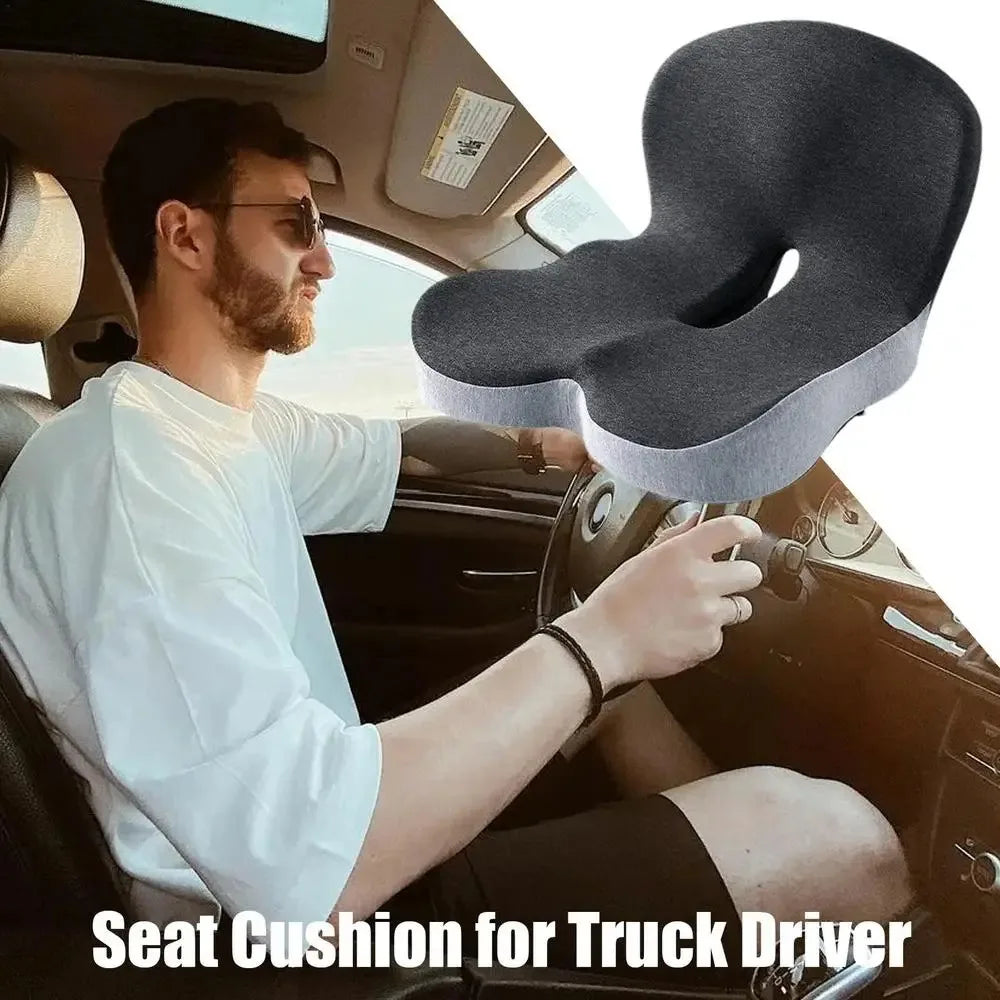 Comfort Memory Foam Backrest Cushion Non-Slip Back Support Chair Cushion Breathable One-Piece Design Car Seat Cushion