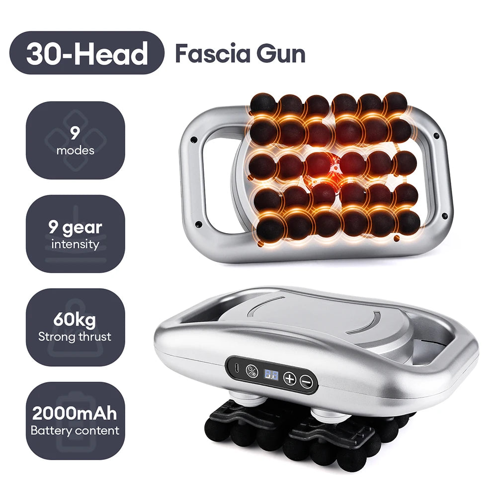 22-Head Fascia Gun High-Frequency Vibration Body Massage Gun Back and Waist Massager Neck Shoulder Massager Muscle Masajeador