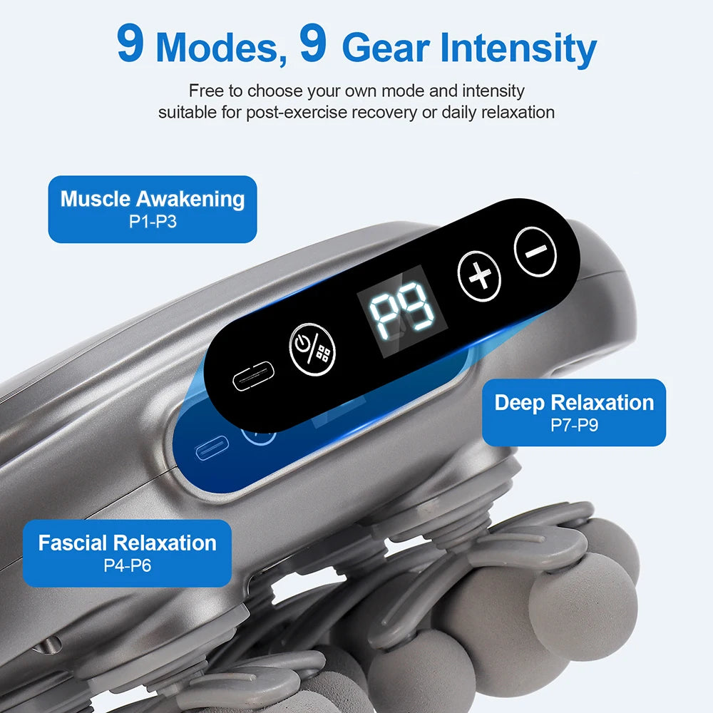 22-Head Fascia Gun High-Frequency Vibration Body Massage Gun Back and Waist Massager Neck Shoulder Massager Muscle Masajeador