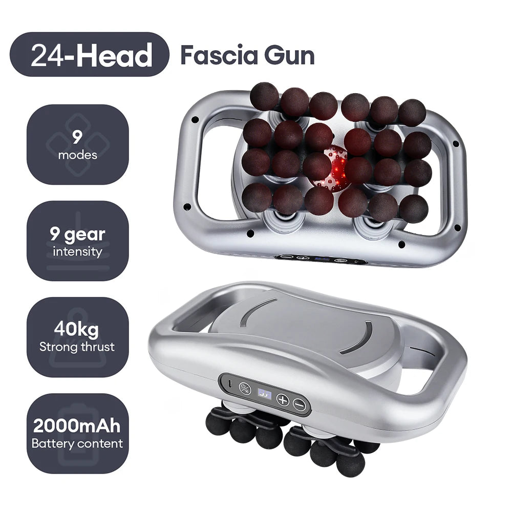 22-Head Fascia Gun High-Frequency Vibration Body Massage Gun Back and Waist Massager Neck Shoulder Massager Muscle Masajeador